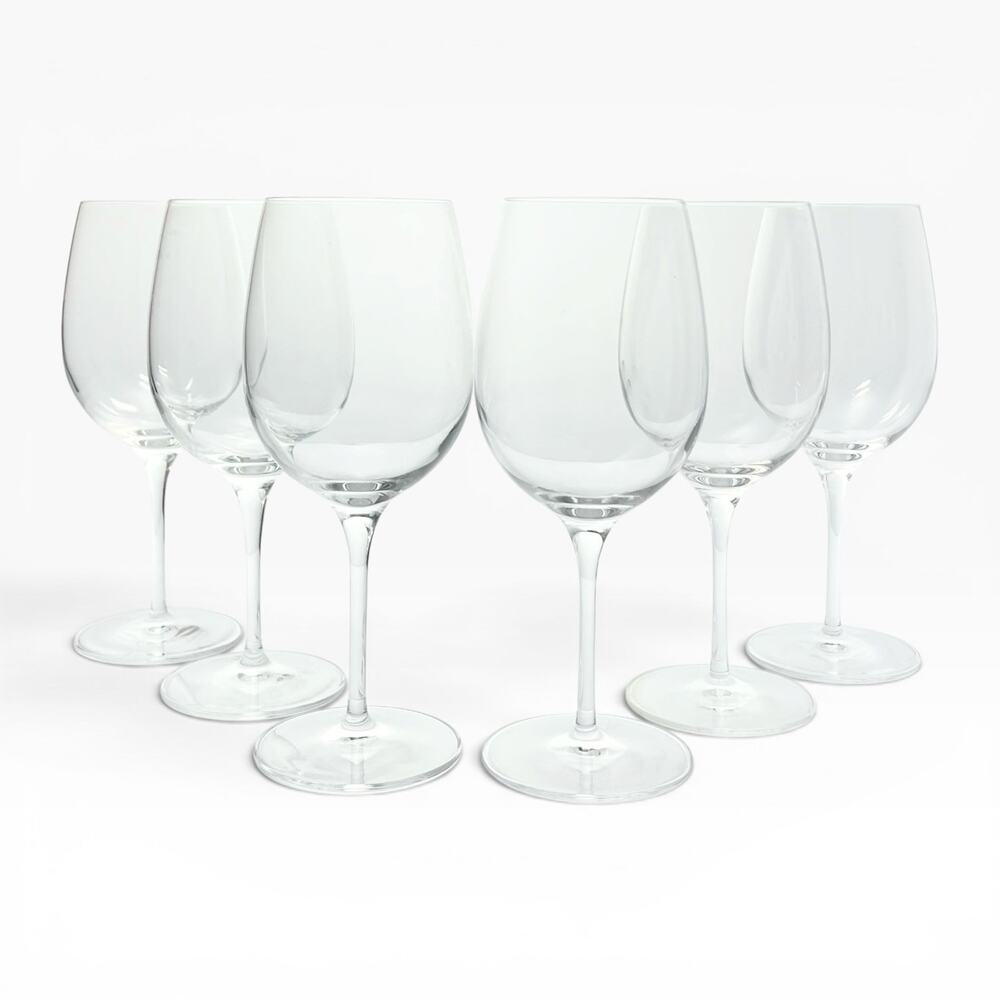 Luigi Bormioli Set of 6 Wine Glasses 8 3/8” 17oz Signed
